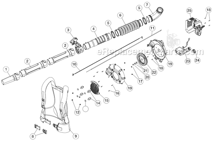 Page B Diagram and Parts List for YM2BP 41AR2BPG901 Yard Man Leaf Blower / Vacuum